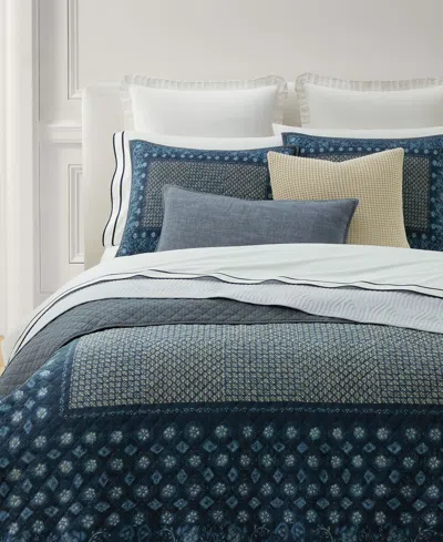 Ralph Lauren Beckett Diamond-stitched Cotton Quilt, King In Blue