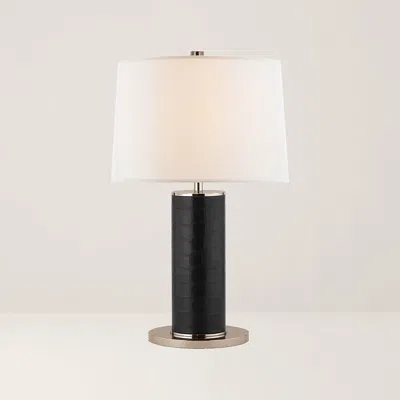 Ralph Lauren Beckford Leather Table Lamp In Black
