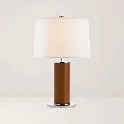Ralph Lauren Beckford Leather Table Lamp In Brown
