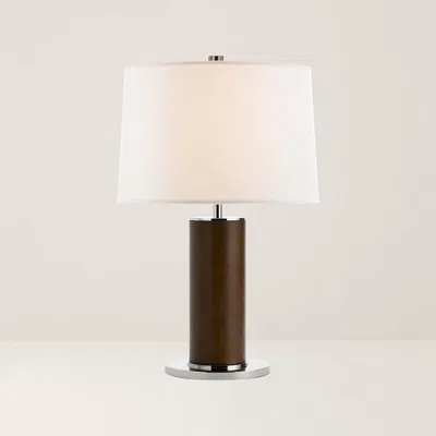 Ralph Lauren Beckford Leather Table Lamp In Brown