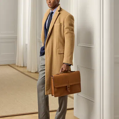 Ralph Lauren Bedford Calfskin Briefcase In Rl Gold