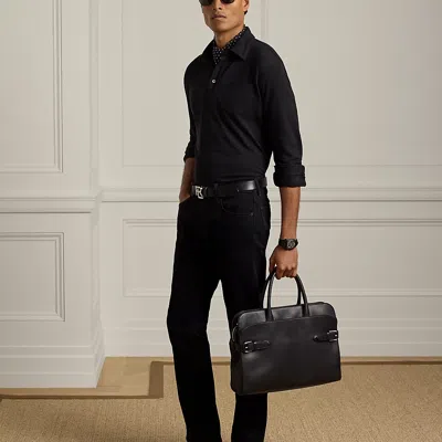 Ralph Lauren Bedford Calfskin Commuter Case In Black