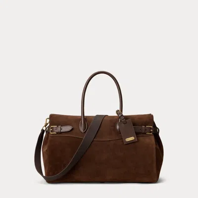 Ralph Lauren Bedford Calf-suede Duffel In Mocha