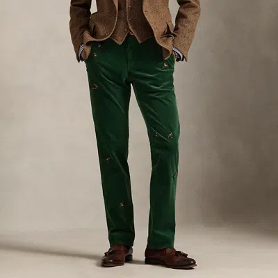 Ralph Lauren Bedford Straight Fit Corduroy Pant In Green