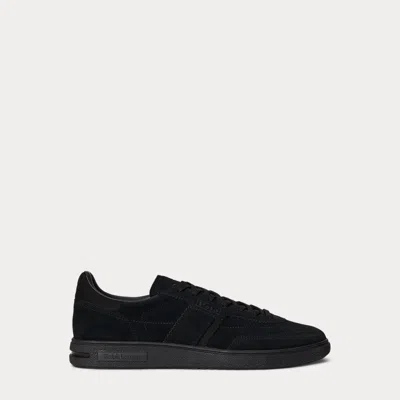 Ralph Lauren Bedford Suede Sneaker In Black