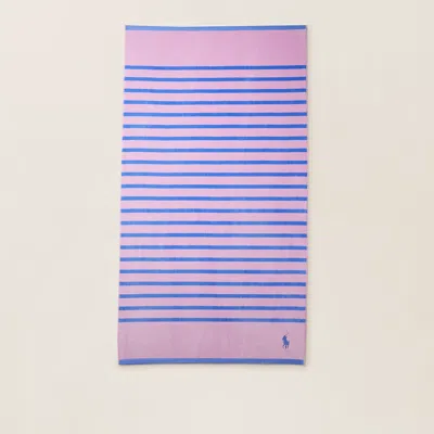 Polo Ralph Lauren Bedstone Striped Beach Towel In Pink In Multi