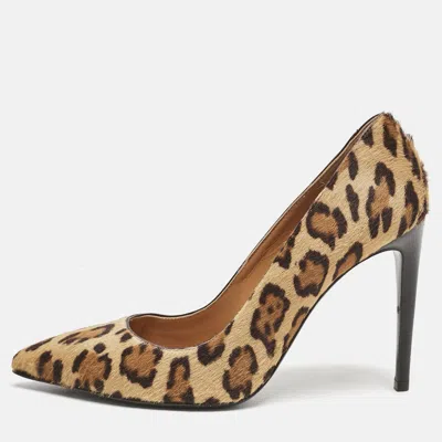 Pre-owned Ralph Lauren Beige Calfhair Pointed Toe Pumps Size 37.5