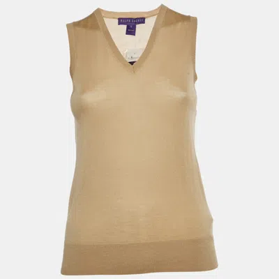 Pre-owned Ralph Lauren Beige Cashmere Blend Vest S In Sand