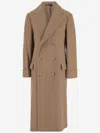 Ralph Lauren Beige Double Breasted Coat In Brown
