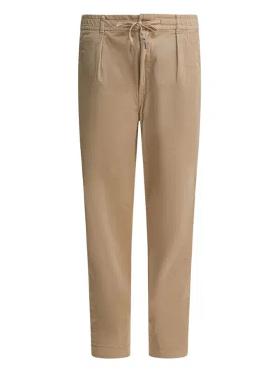 Ralph Lauren Beige Drawstring Pleated Pants In Brown