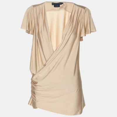 Pre-owned Ralph Lauren Beige Silk Top S