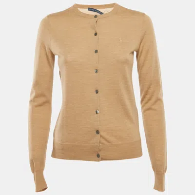 Pre-owned Ralph Lauren Beige Wool Knit Cardigan S In Sand