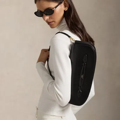 Polo Ralph Lauren Bellport Leather Long-flap Clutch In Black