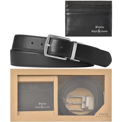Ralph Lauren Belt And Card Holder Gift Set Black
