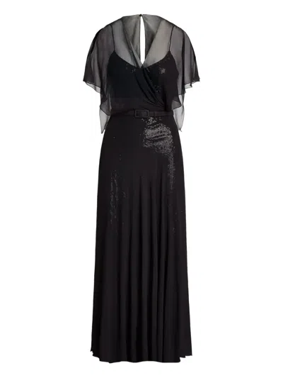 Ralph Lauren Belt-detail Midi Dress In Black