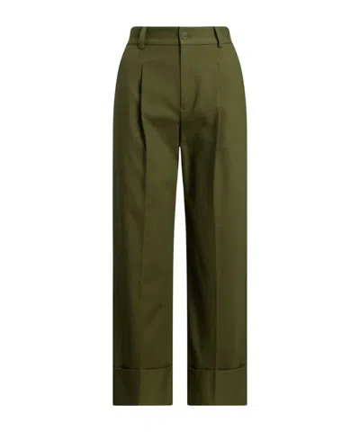 Ralph Lauren Belt Loops Slacks In Olive Grove