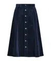 Polo Ralph Lauren A-line Cotton Skirt With Button-down Front In Black