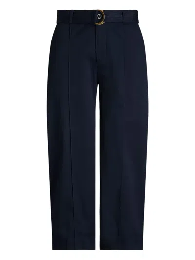 Ralph Lauren Belt Straight Trousers In Blue