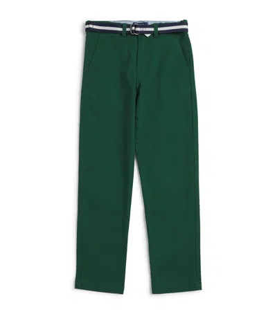 Ralph Lauren Kids' Belted Bedford Straight Trousers In Green