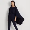 Ralph Lauren Belted Cape Georgette Jumpsuit In Lighthouse Navy