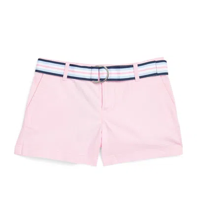 Ralph Lauren Kids' Belted Chino Shorts In Pink