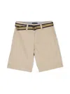 Polo Ralph Lauren Logo-embroidered Belted Chino Shorts In Neutrals