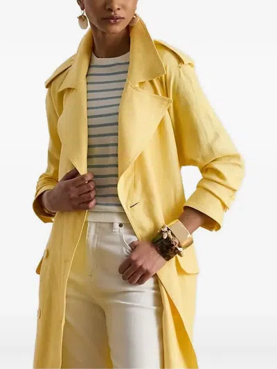 Ralph Lauren Belted Double-breasted Jacket In White