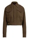 Ralph Lauren Belted Flap-pocket Jacket In Brown