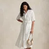 Ralph Lauren Belted Linen Shirtdress In White