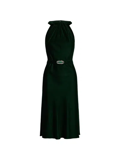 Ralph Lauren Belted Midi Dress In Green