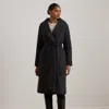 Ralph Lauren Belted Oversize-collar Puffer Wrap Coat In Black
