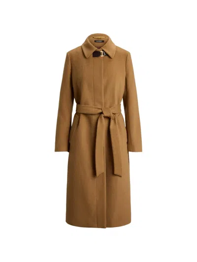 Ralph Lauren Belted Single-breasted Coat In Brown