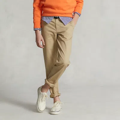 Ralph Lauren Kids' Belted Slim Fit Stretch Twill Trouser In Brown