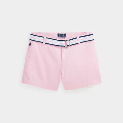 Ralph Lauren Kids' Belted Stretch Chino Short In Pink