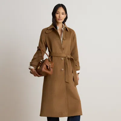 Ralph Lauren Belted Wool-blend Trench Coat In New Vicuna