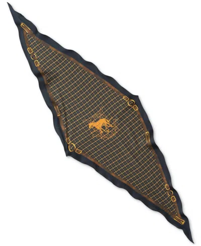 Ralph Lauren Belting & Plaid Diamond Silk Scarf In Multi