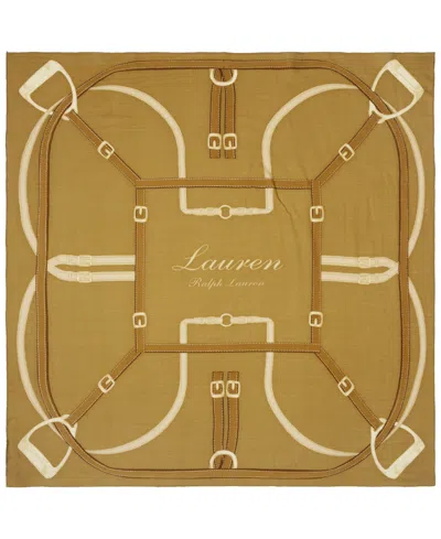 Ralph Lauren Belting Large Square Scarf In Laufren Camel