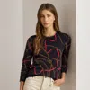 Ralph Lauren Belting-print Cotton-blend Sweater In Multi