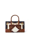 Ralph Lauren Belting-print Devyn Tote Bag In Brown