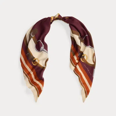 Ralph Lauren Belting-print Wool-silk Square Scarf