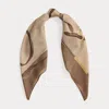 Ralph Lauren Belting-print Wool-silk Square Scarf In Brown