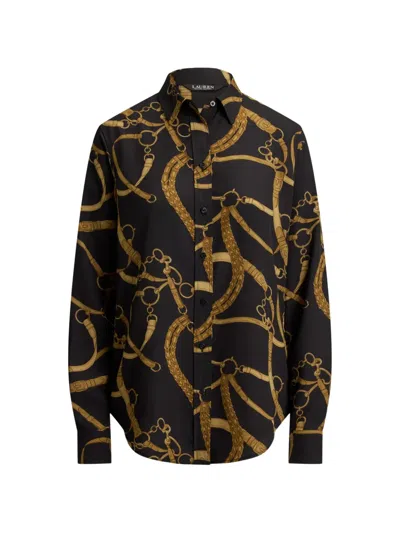 Ralph Lauren Belting-print Shirt In Black