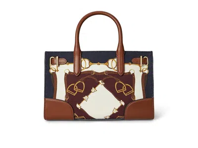 Ralph Lauren Belting-print Small Devyn Tote Bag Tote Handbags Equestrian Scarf Print/lauren Tan: One Size In Multi