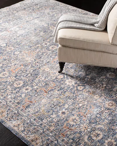 Ralph Lauren Belvoir Light Blue Power-loomed Rug, 2' X 8'