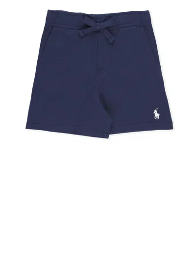Ralph Lauren Babies' Bermuda Shorts With Pony Logo In Blue