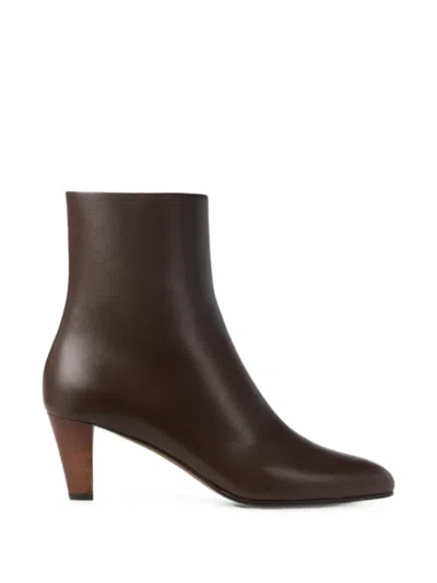 Ralph Lauren Bernice Leather Ankle Boots In Brown