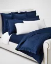 Polo Ralph Lauren Organic Cotton Bethany Jacquard Flat Sheet, Queen In Polo Navy