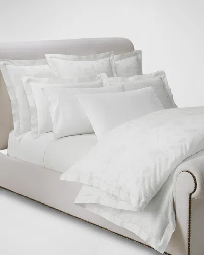 Ralph Lauren Bethany Jacquard Organic Cotton Queen Flat Sheet In White
