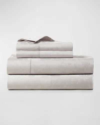 Polo Ralph Lauren Bethany King Jacquard Organic Cotton Fitted Sheet In Platinum