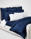 Polo Ralph Lauren Bethany King Jacquard Organic Cotton Fitted Sheet In Polo Navy